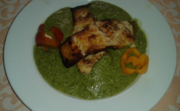 FEUILLE DE MANIOC ET CRÈME D’ARACHIDE AVEC SES FILETS DE CAPITAINE